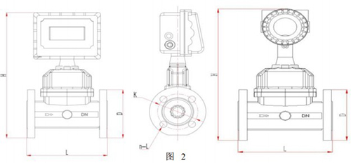 dn100气体涡轮流量计外形图