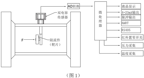 原油靶式流量计工作原理图