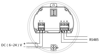 反应釜用雷达液位计24V RS485/Modbus接线图