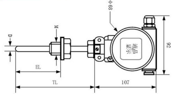 分体式温度变送器外形尺寸图