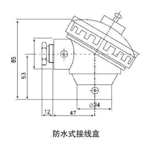 r型热电偶防水式接线盒图