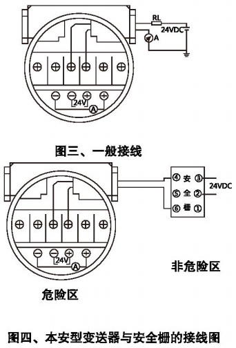 投入式浮球液位计接线方式图