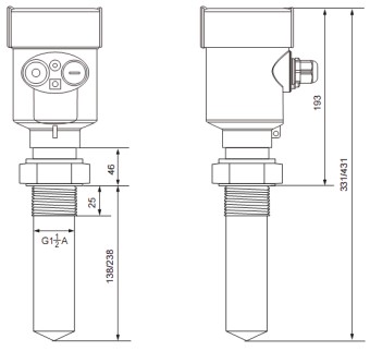 RD-704型液氨储罐雷达液位计尺寸图