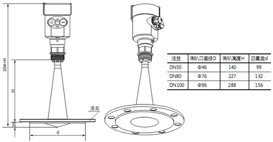 RD-709型油罐雷达液位计尺寸图